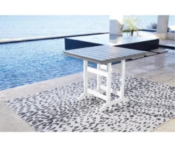 Transville Gray & White Wood Look Patio Counter Table -Garden Oasis 810599462 2