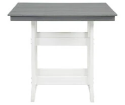 Transville Gray & White Wood Look Patio Counter Table