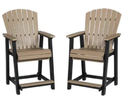 Fairen Trail Wood Look Patio Dining Counter Stools, 2-Pack