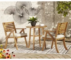 Vallerie Wood 3-Piece Cushioned Patio Bistro Set -Garden Oasis 810599472 1