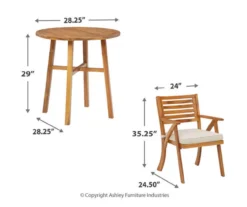 Vallerie Wood 3-Piece Cushioned Patio Bistro Set -Garden Oasis 810599472 13