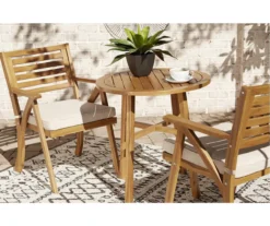 Vallerie Wood 3-Piece Cushioned Patio Bistro Set -Garden Oasis 810599472 7