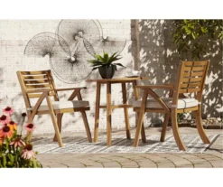 Vallerie Wood 3-Piece Cushioned Patio Bistro Set -Garden Oasis 810599472 8