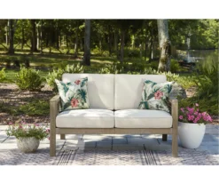 Barn Cove Wood Cushioned Patio Loveseat -Garden Oasis 810599479 3