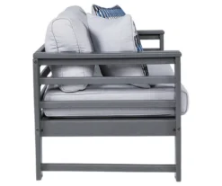 Amora Wood Look Cushioned Patio Loveseat -Garden Oasis 810599485 4