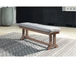 Emmeline Wood Look Cushioned Patio Bench -Garden Oasis 810599486 2