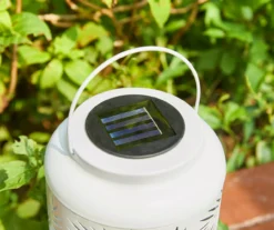 White Leaf Cut-Out Metal LED Solar Lantern -Garden Oasis 810607496 A0 11
