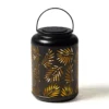 Black Leaf Cut-Out Metal LED Solar Lantern -Garden Oasis 810607498 A0 1
