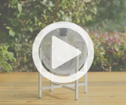 11.5" White Mesh Metal LED Solar Lantern -Garden Oasis 810607502 V0