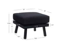 Marcy Metal Cushioned Patio Ottoman -Garden Oasis 810607957 A8 6
