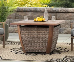 37" Ambercove Belson All-Weather Wicker & Wood Look Gas Fire Pit Table -Garden Oasis 810612213 A0 3