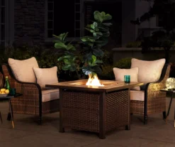 38" Ceramic Top & All-Weather Wicker Gas Fire Pit -Garden Oasis 810612214 A1 2