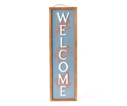 Harvest Meadow "Welcome" Leaf Framed Leaner Decor