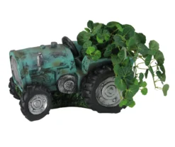 12.2" Green Tractor Polyresin Planter -Garden Oasis 810612924 A0 3