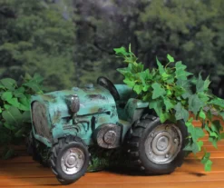 12.2" Green Tractor Polyresin Planter -Garden Oasis 810612924 A0 4