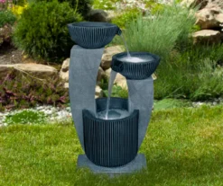 Northlight Light Blue Tiered Bowl LED Water Fountain -Garden Oasis 810612933 A0 2