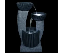 Northlight Light Blue Tiered Bowl LED Water Fountain -Garden Oasis 810612933 A0 3