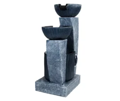 Northlight Light Blue Tiered Bowl LED Water Fountain -Garden Oasis 810612933 A0 4