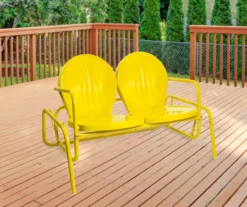 Northlight Retro Tulip Metal Patio Glider Loveseat -Garden Oasis 810612954 A0 2