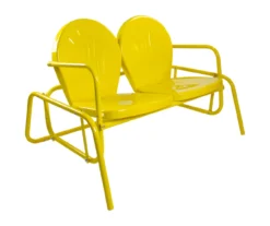 Northlight Retro Tulip Metal Patio Glider Loveseat -Garden Oasis 810612954 A0 3