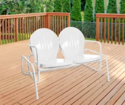 Northlight Retro Tulip Metal Patio Glider Loveseat -Garden Oasis 810612955 A0 2