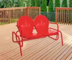 Northlight Retro Tulip Metal Patio Glider Loveseat -Garden Oasis 810612957 A0 2