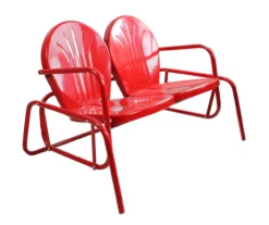 Northlight Retro Tulip Metal Patio Glider Loveseat -Garden Oasis 810612957 A0 3