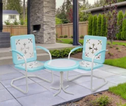 Northlight Retro Tulip Square Metal Patio Armchair -Garden Oasis 810612966 A0 2