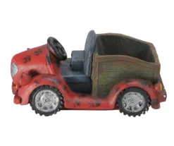 14.5" Red Truck LED Solar Statuary & Planter