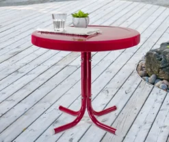 Northlight Retro Tulip Solid Metal Patio Side Table -Garden Oasis 810612998 A0 2