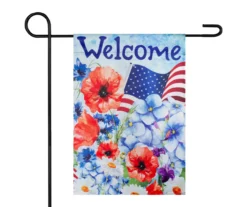 12.5" X 18" Welcome Patriotic Bouquet Garden Flag