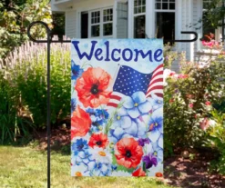 12.5" X 18" Welcome Patriotic Bouquet Garden Flag -Garden Oasis 810616712 A0 3
