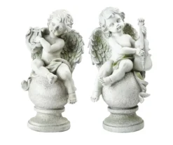 15" 2-Piece Cherubs On Finials Set