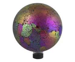 10" Pink Iridescent Mosaic Glass Gazing Ball