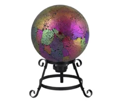 10" Pink Iridescent Mosaic Glass Gazing Ball -Garden Oasis 810616733 A0 3