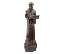 23.5" Bronzed St. Francis Bird Feeder Statue