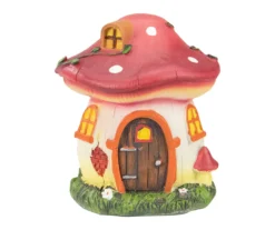 6" Red Mushroom House Statue