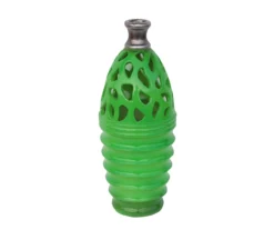 Lime Green Decorative Cutout Vase, (11.25")