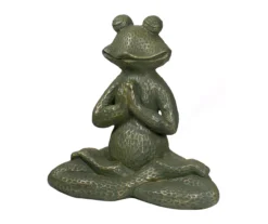 14" Gold Verdigris Yoga Frog Statue -Garden Oasis 810616814 A0 5