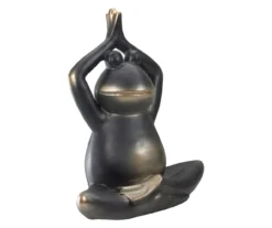 12" Black Prayer Yoga Frog Statue -Garden Oasis 810616815 A0 3