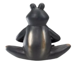 11" Black Sukhasana Yoga Frog Statue -Garden Oasis 810616816 A0 4