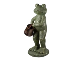 17" Gold Verdigris Watering Can Frog Statue -Garden Oasis 810616818 A0 5