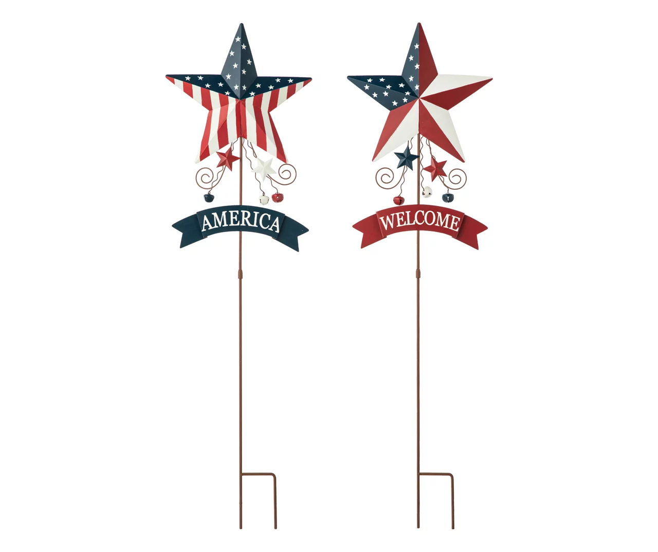 "Welcome" & "America" U.S. Flag Star Yard Stakes, 2-Pack 3 "Welcome" & "America" U.S. Flag Star Yard Stakes, 2-Pack