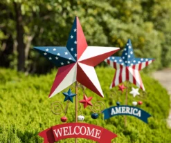 "Welcome" & "America" U.S. Flag Star Yard Stakes, 2-Pack 13 "Welcome" & "America" U.S. Flag Star Yard Stakes, 2-Pack -Garden Oasis 810649692 A0 3