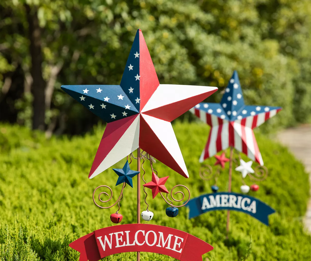"Welcome" & "America" U.S. Flag Star Yard Stakes, 2-Pack 6 "Welcome" & "America" U.S. Flag Star Yard Stakes, 2-Pack - Image 4