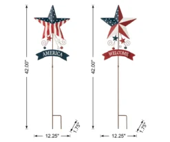 "Welcome" & "America" U.S. Flag Star Yard Stakes, 2-Pack 17 "Welcome" & "America" U.S. Flag Star Yard Stakes, 2-Pack -Garden Oasis 810649692 A0 8