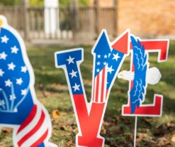 "Brave" Patriotic Icons 5-Piece Yard Stake Set -Garden Oasis 810649693 A0 5