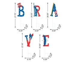 "Brave" Patriotic Icons 5-Piece Yard Stake Set -Garden Oasis 810649693 A0 9