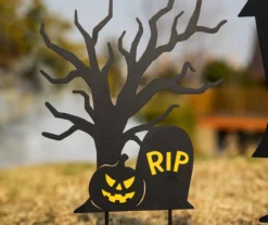 Haunted House, Pumpkin & Graveyard 3-Piece Yard Stake Set -Garden Oasis 810671251 A0 4