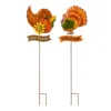 "Welcome" Turkey & "Give Thanks" Cornucopia 2-Piece Yard Stake Set -Garden Oasis 810671259 A0 1